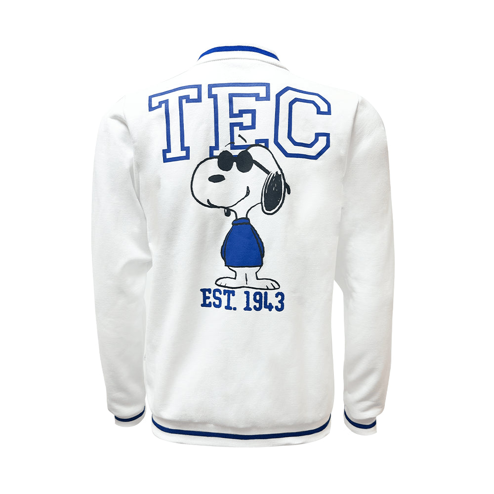 Chamarra Universitaria TEC Snoopy Blanco, unisex