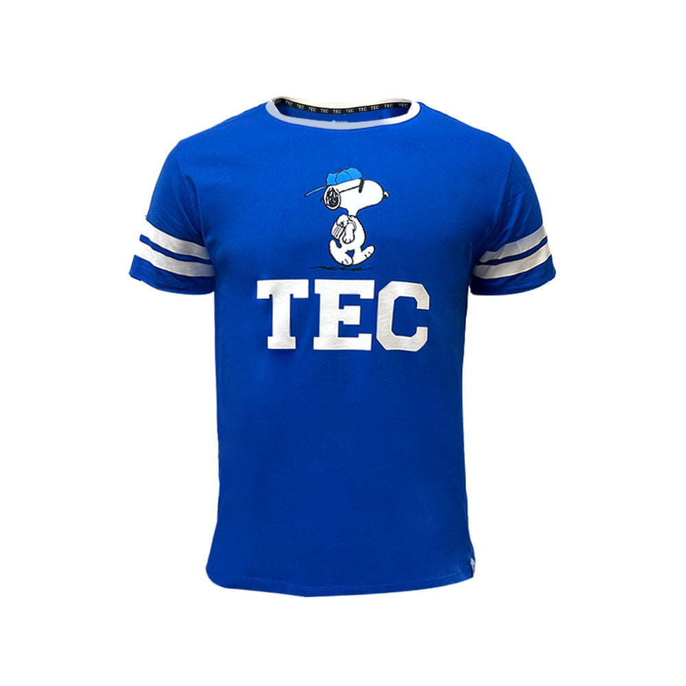 Playera Casual Snoopy TEC Azul, Hombre