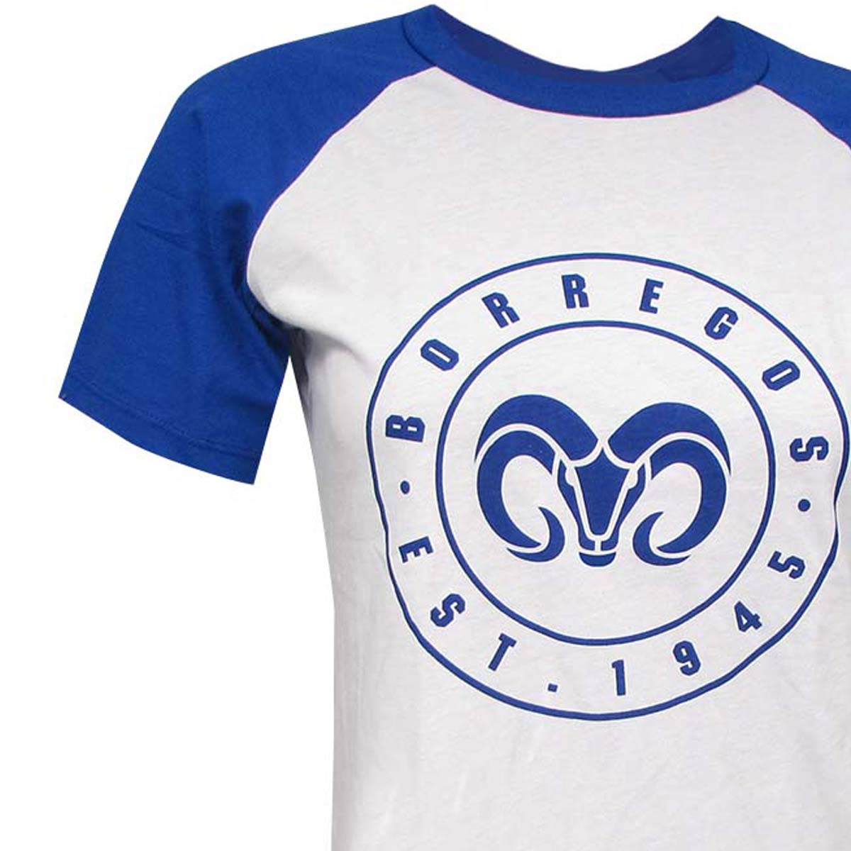 Playera Casual Borregos Circular Manga Raglan - Azul, Corte Femenino