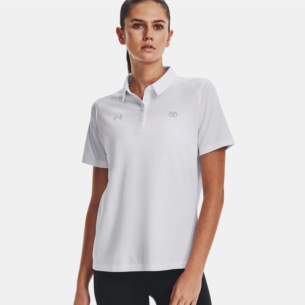 Playera Polo Under Armour Borregos CF - Blanco