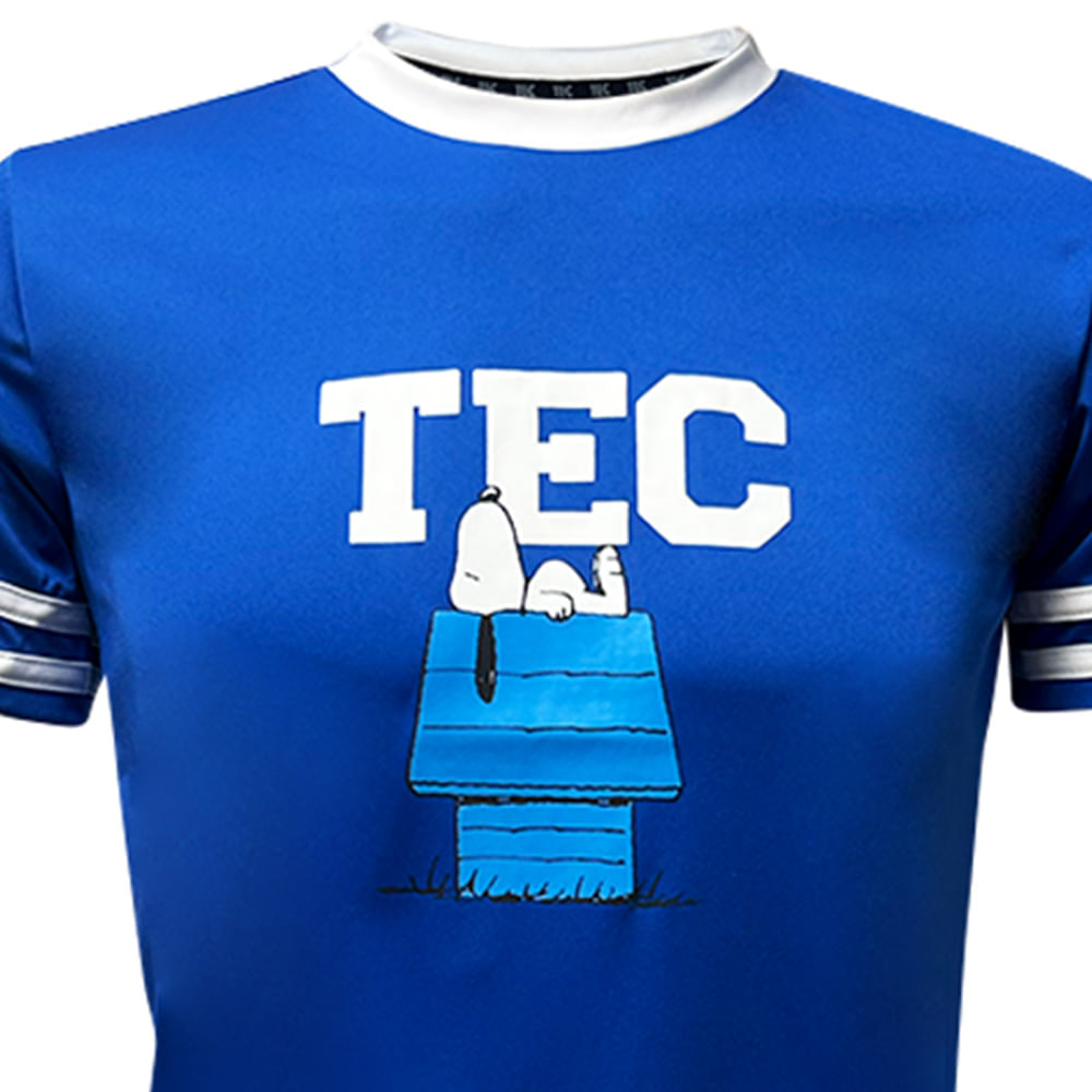 Playera Deportiva Snoopy Casa TEC Azul, Hombre