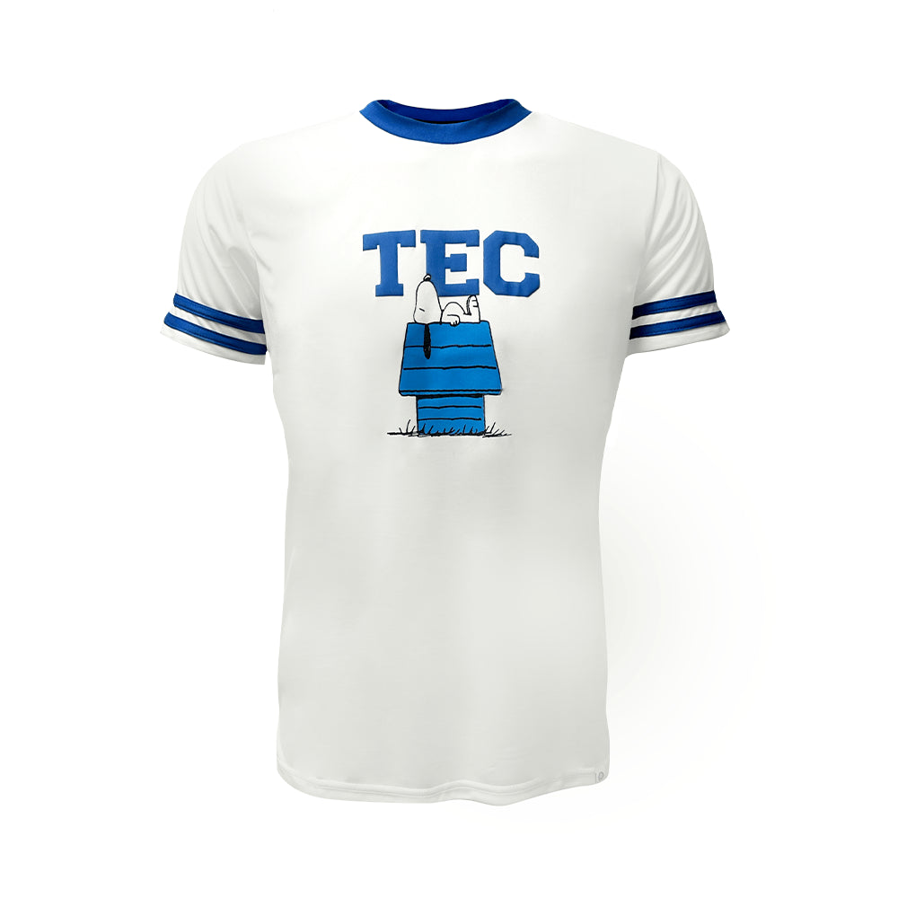 Playera Deportiva Snoopy Casa TEC Blanco, Hombre