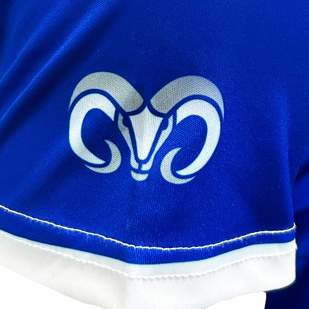 Playera Deportiva BORREGOS Azul Con Franja Blanca Carnero Hombre