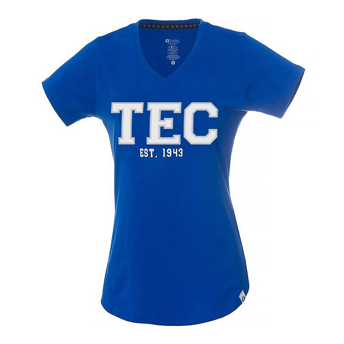 Playera Casual TEC Cuello V - Azul, Mujer
