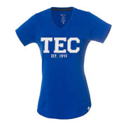 Playera Casual TEC Cuello V - Azul, Mujer