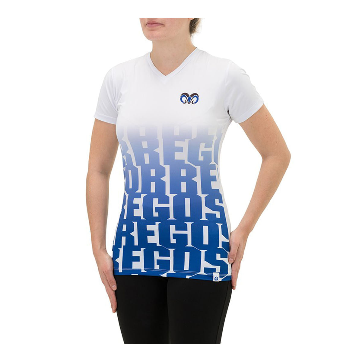 Playera Deportiva Borregos Texto Degradado Azul, Mujer