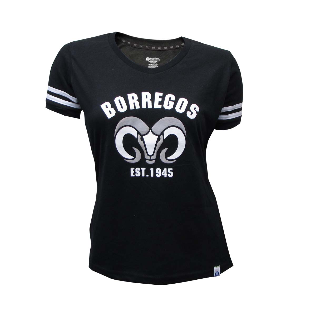 Playera Casual Borregos Doble Línea - Negro, CF