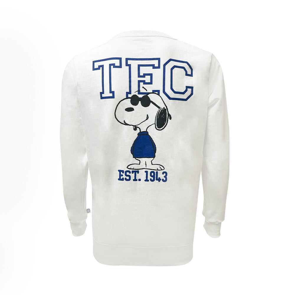 Sudadera Crewneck Peanut Snoopy TEC Blanco, unisex
