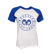 Playera Casual Borregos Circular Manga Raglan - Azul, Corte Femenino