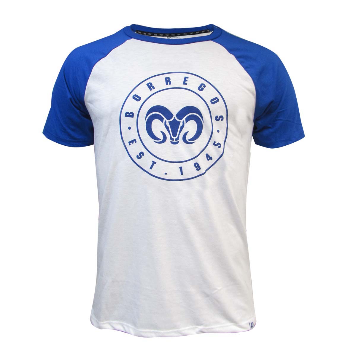 Playera Casual Borregos Circular Manga Raglan - Azul, Corte Masculino