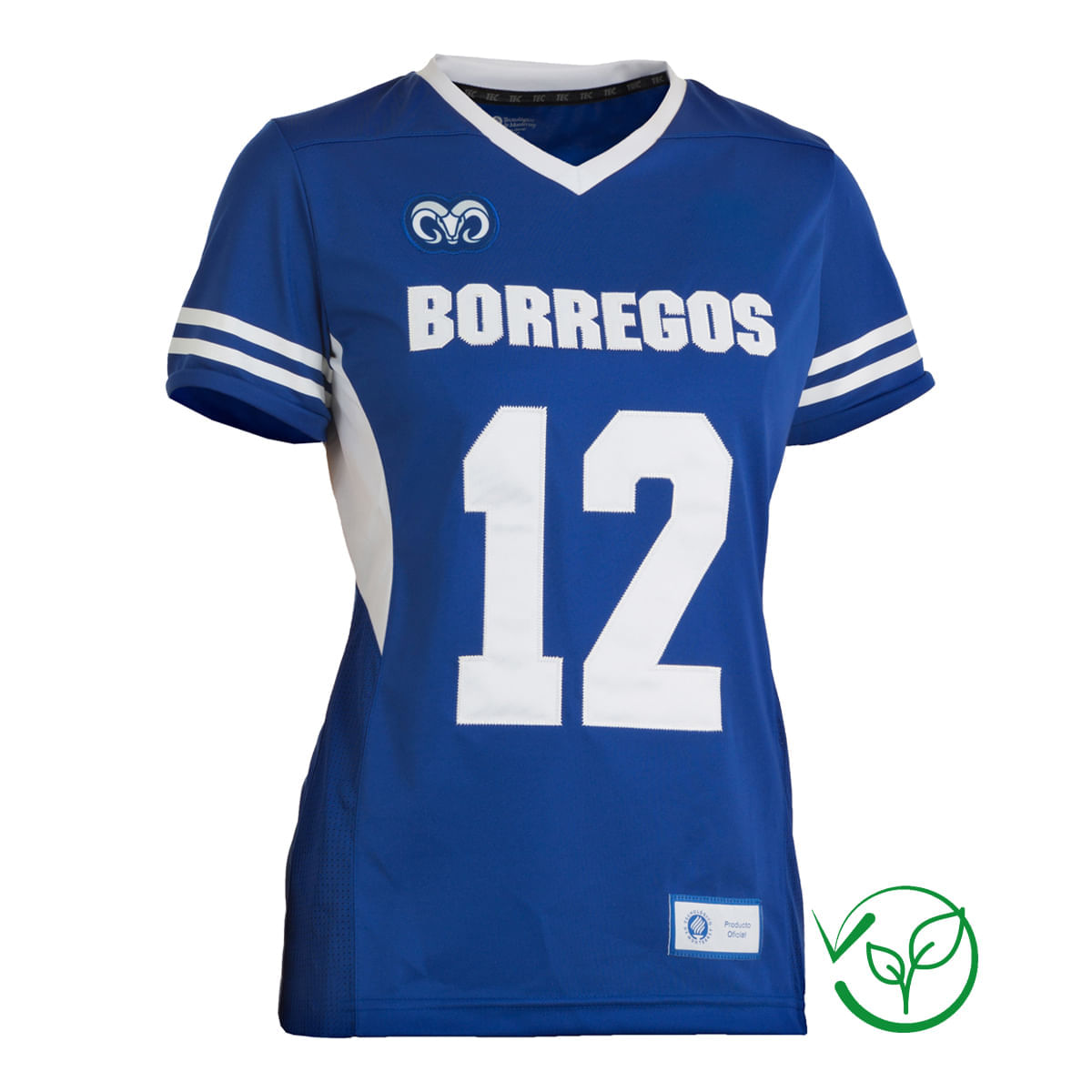 Jersey Oficial Borregos Sustentable Local Con Número para Dama Azul