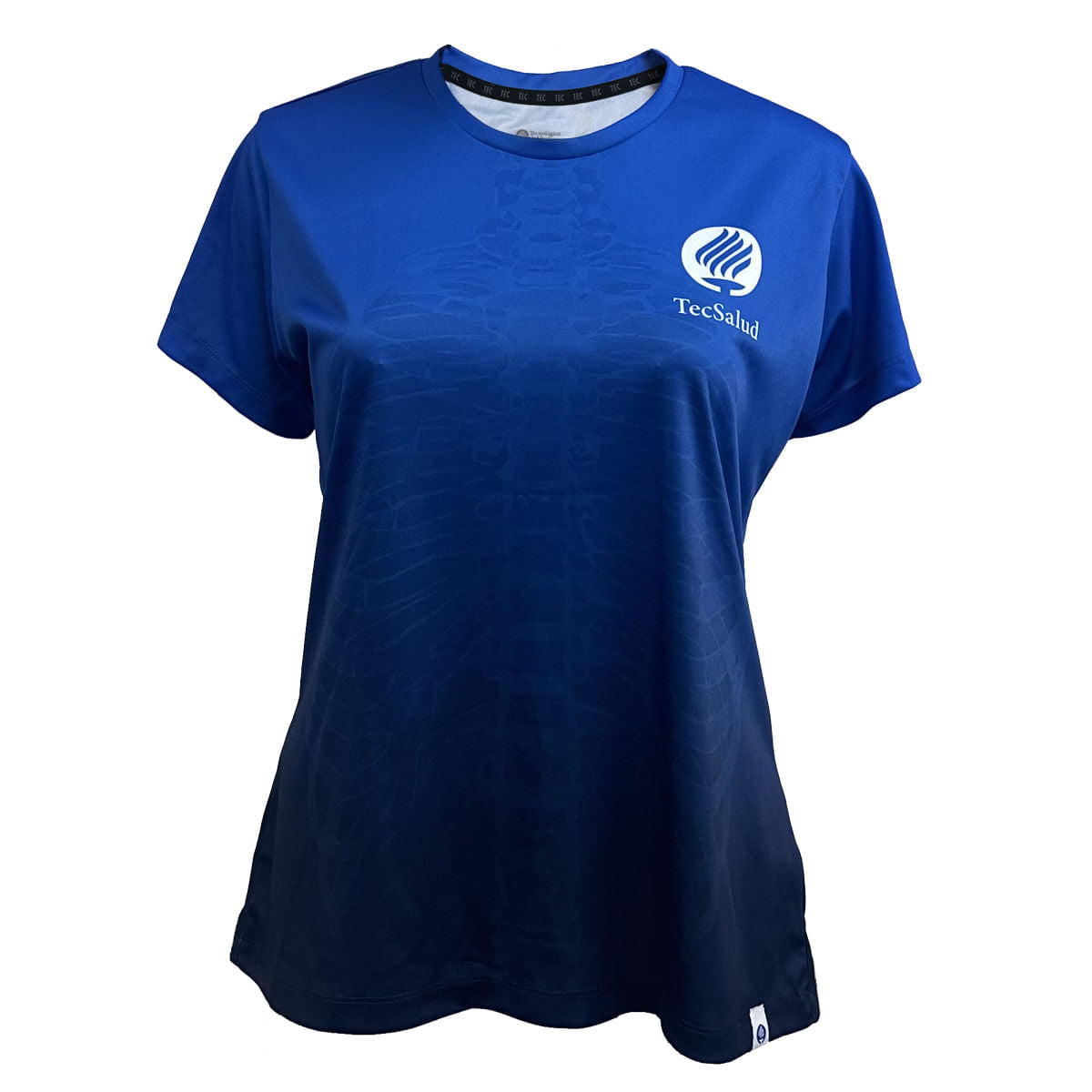 Playera deportiva Tec Salud Mujer azul