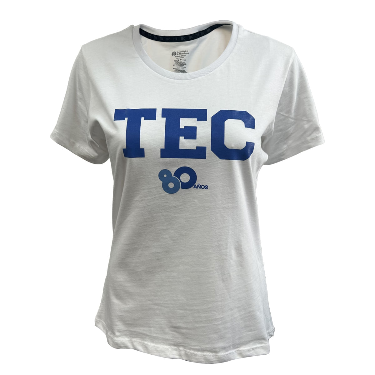 Playera Casual Tec 80 Aniversario Blanco, Mujer